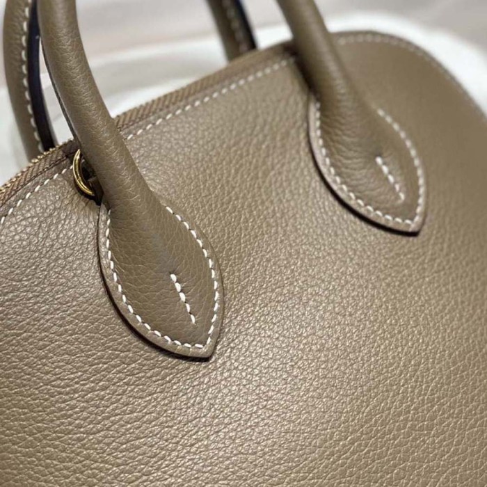 Hermes Unisex Bolide 1923 Bag in Epsom Calfskin-Brown/Gold