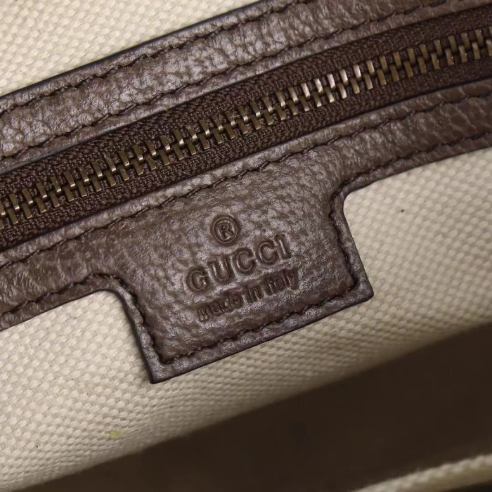 Gucci Unisex GG Ophidia GG Shoulder Bag Beige Ebony Supreme Canvas