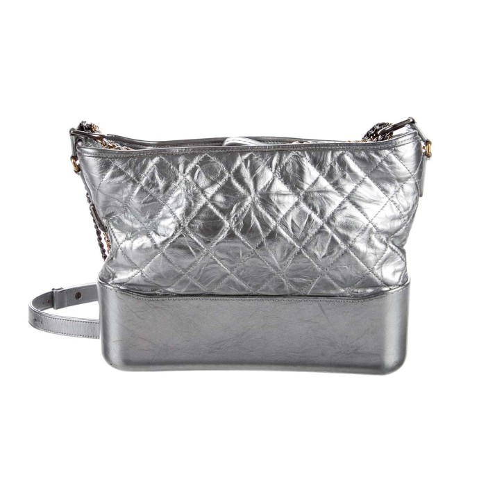 Chanel Gabrielle Hobo Medium Bag in Goatskin with Gold Silver-Tone Metal