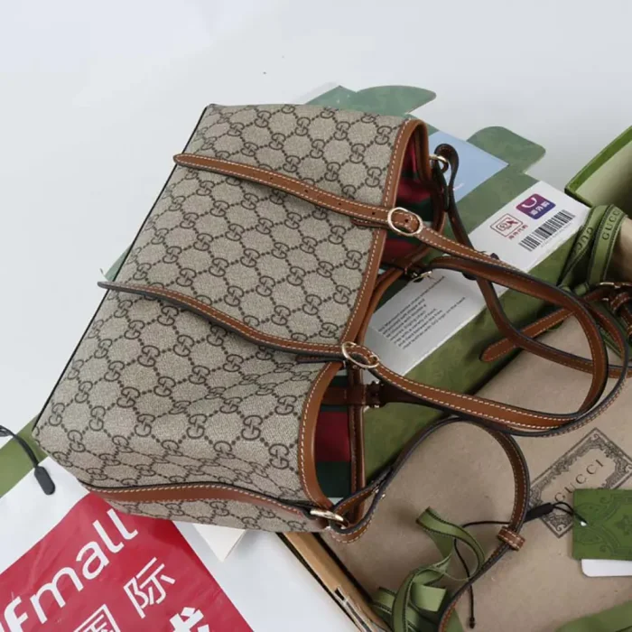 Gucci Women GG Emblem Medium Tote Bag-Brown ‎815214FAD6L9758