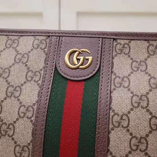 Gucci GG Unisex Ophidia GG Toiletry Case in Beige/Ebony GG Supreme Canvas