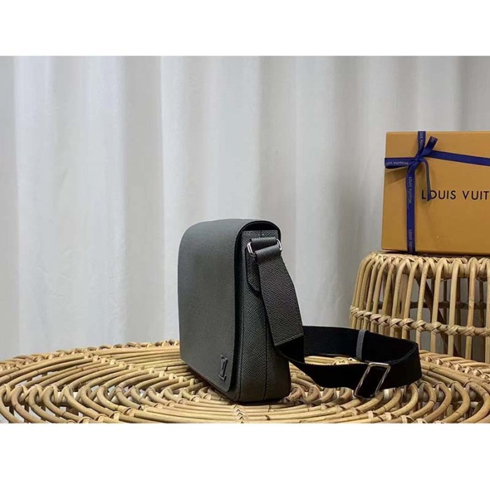 Louis Vuitton LV Men District PM Bag Glacier Taiga Cowhide Leather