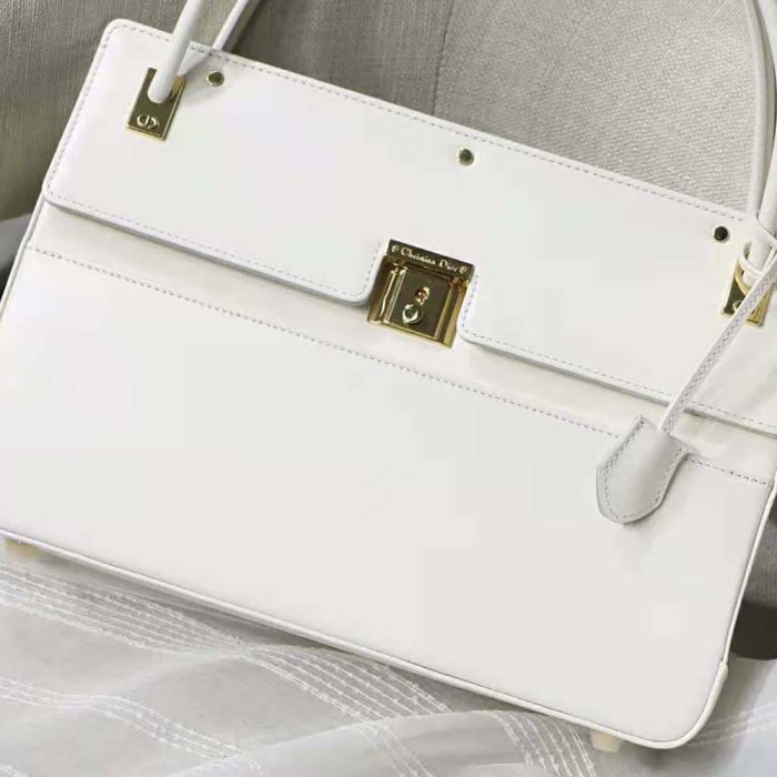Dior Women Parisienne Bag Latte Smooth Calfskin
