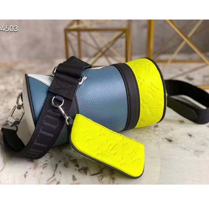 Louis Vuitton LV Unisex Polochon Yellow Monogram Embossed Taurillon Cowhide Leather