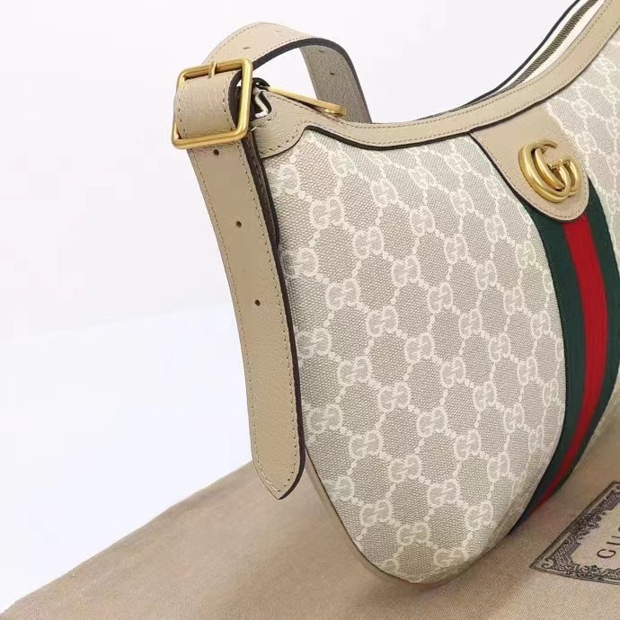 Gucci Unisex Ophidia GG Small Crossbody Bag Beige White GG Supreme Canvas Double G Style ‎598125 UULAT 9682