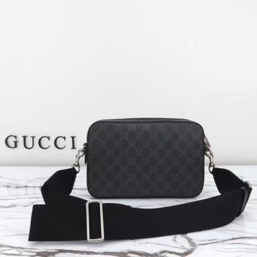 Gucci GG Unisex Ophidia GG Crossbody Bag Interlocking G Black GG Supreme Canvas Zip Closure