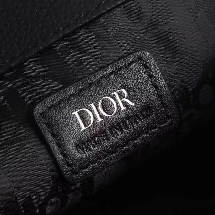 Dior Unisex CD Mini Gallop Bag Strap Black Grained Calfskin