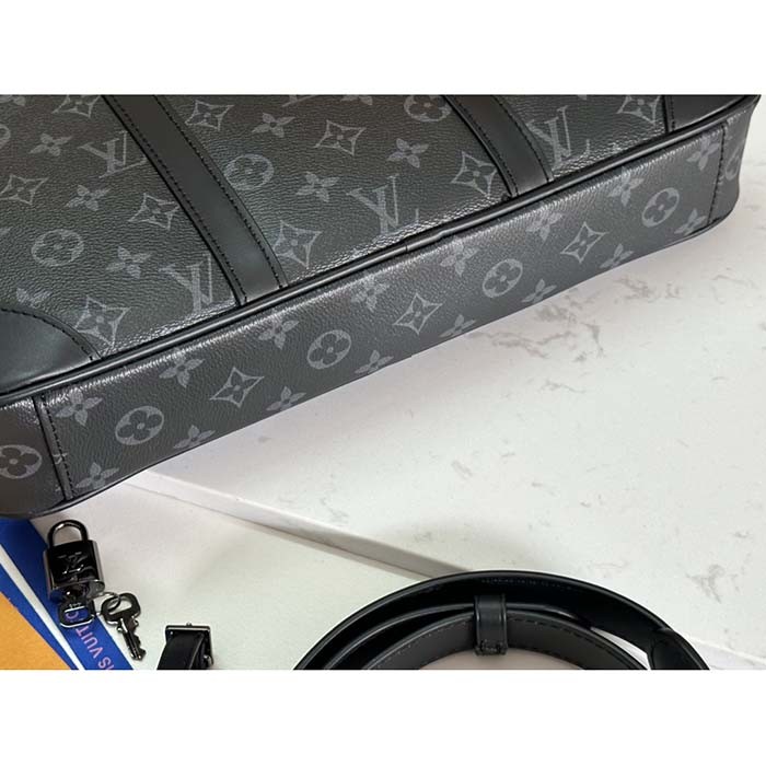 Louis Vuitton LV Uniisex Porte-Documents Voyage PM Monogram Eclipse Coated Canvas