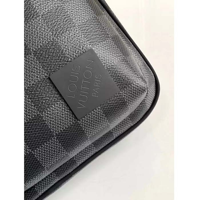 Louis Vuitton LV Unisex Avenue Sling Bag Grey Damier Graphite Coated Canvas Cowhide