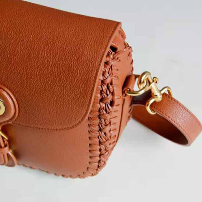 Dior Women Medium Dior Bobby Bag Grained Calfskin with Whipstitched Seams-Brown