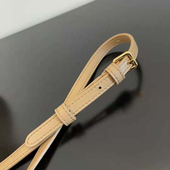 Fendi Women First Small Beige Leather Bag with Exotic Details