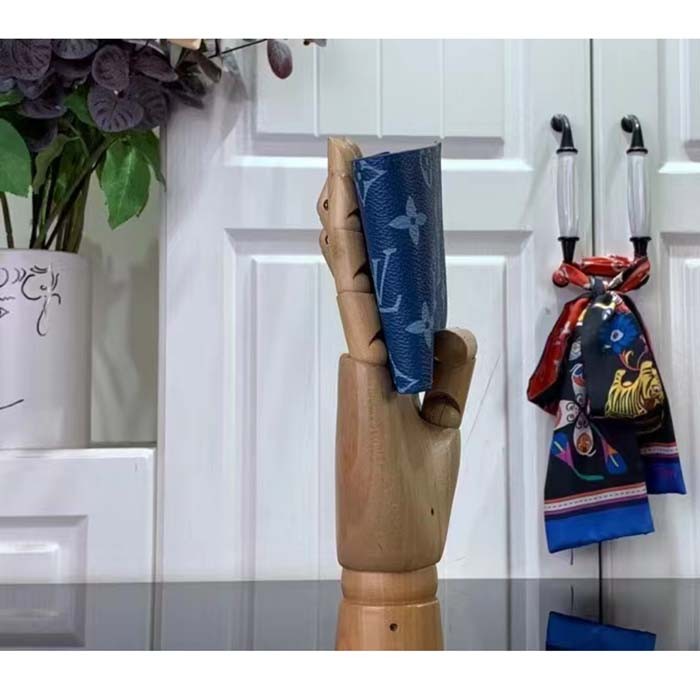 Louis Vuitton LV Unisex Slender Wallet Atlantic Blue Monogram Coated Canvas