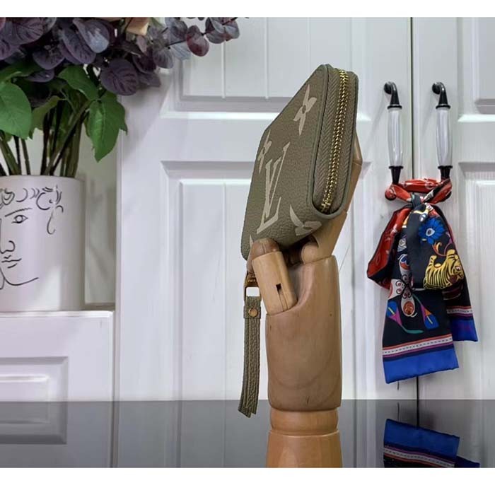 Louis Vuitton LV Unisex Zippy Coin Purse Khaki Cream Monogram Empreinte Embossed Cowhide Leather