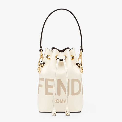 Fendi Women Mon Tresor Leather Mini Bag-White