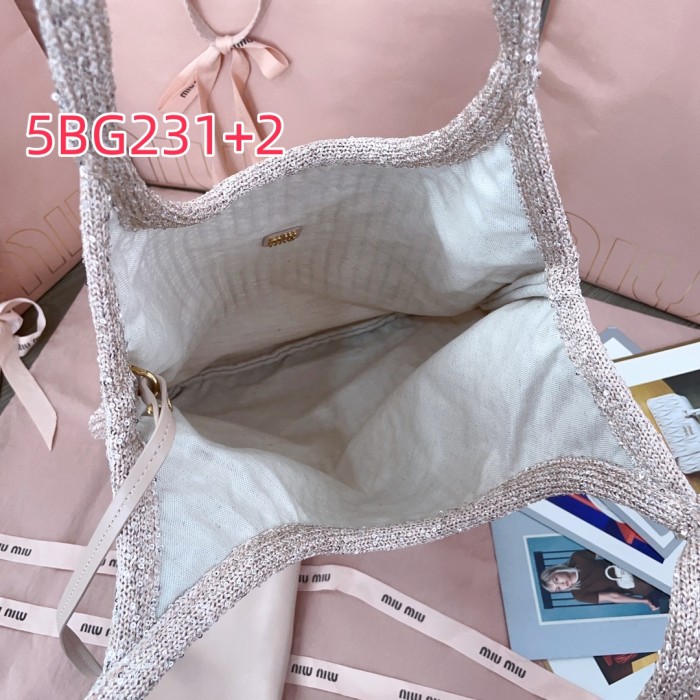 5BG231MiuMiu new sequined mesh IVY handbag