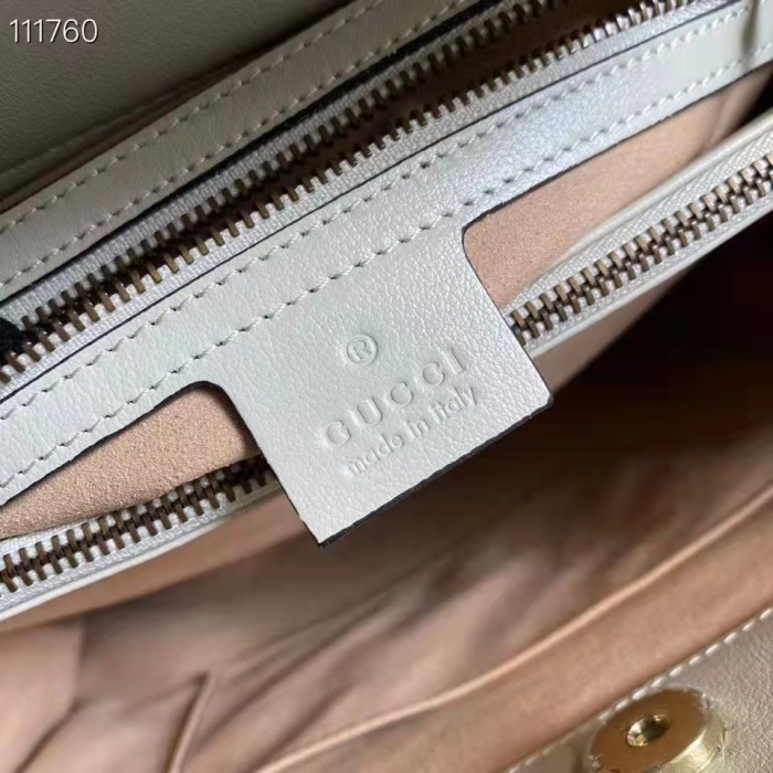 Gucci Women Gucci Diana Medium Tote Bag Double G White Leather Bamboo Handles