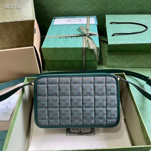 Gucci Unisex Mini GG Canvas Shoulder Bag Green Quilted Beige Ebony Supreme Double G
