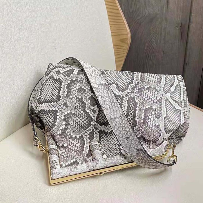 Fendi Women First Medium White Python Leather Bag