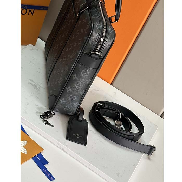 Louis Vuitton LV Uniisex Porte-Documents Voyage PM Monogram Eclipse Coated Canvas