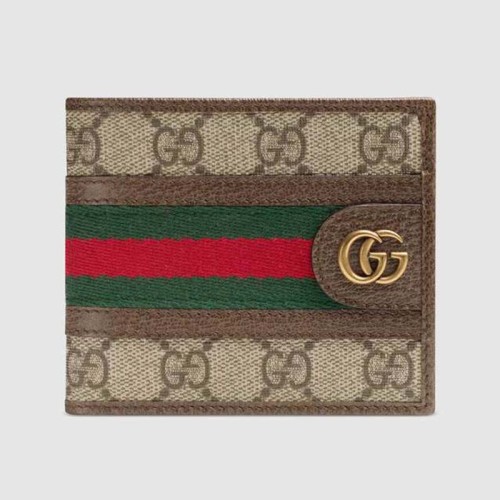 Gucci GG Unisex Ophidia GG Wallet Beige/Ebony GG Supreme Canvas