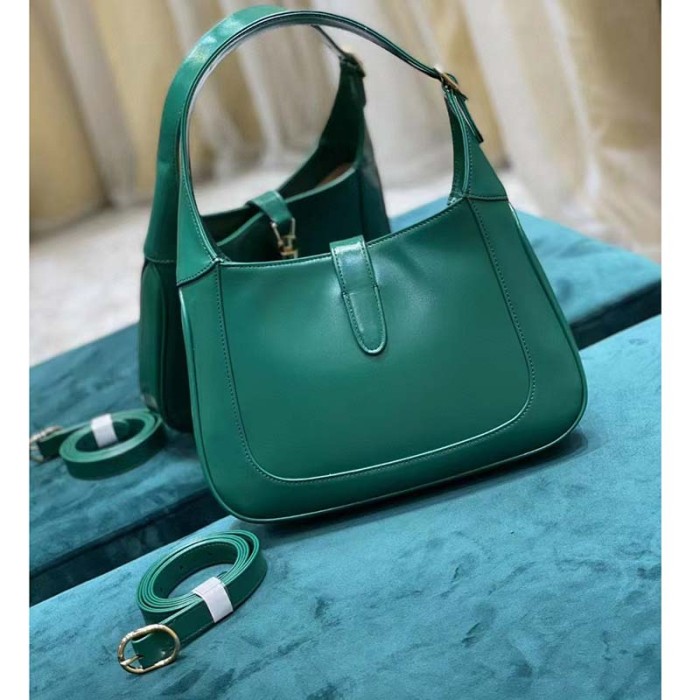 Gucci Women Jackie 1961 Small Shoulder Bag Emerald Green Leather