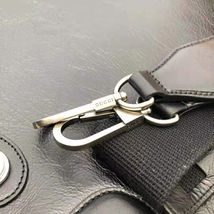 Gucci GG Men Soft Leather Tote in Black Soft Leather