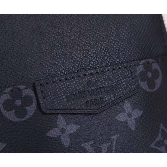 Louis Vuitton LV Unisex Outdoor Sling Bag Taigarama Noir Black Coated Canvas Cowhide Leather