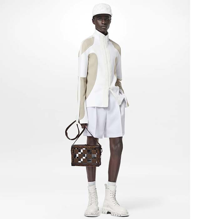 Louis Vuitton LV Unisex Slim Soft Trunk Brown Monogram Chess Coated Canvas PVC