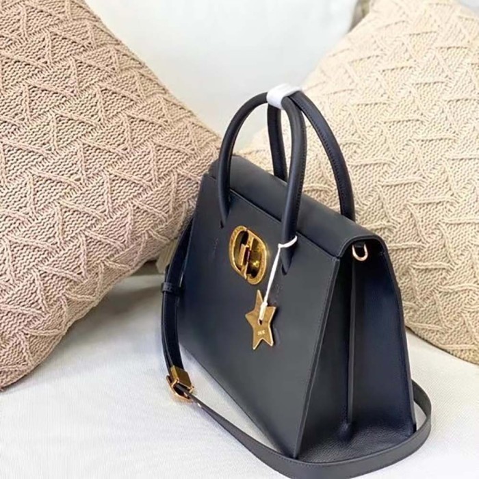 Dior Women Large ST Honore Tote Black Grained Calfskin