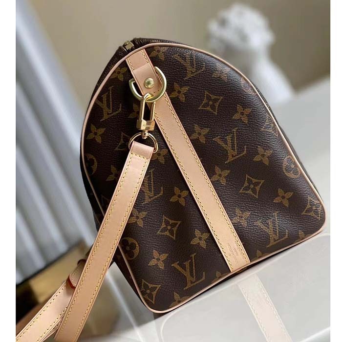 Louis Vuitton LV Unisex Speedy Bandoulière 30 Monogram Coated Canvas Natural Cowhide Leather