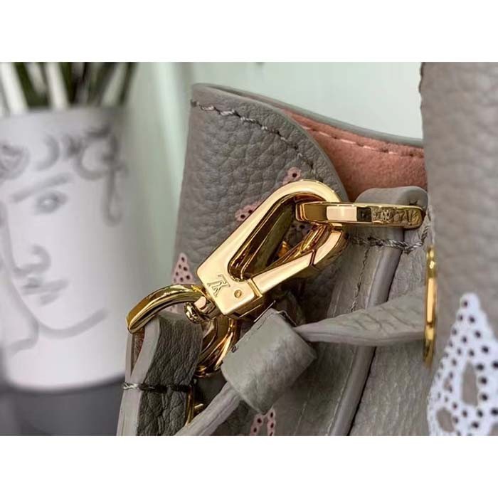 Louis Vuitton LV Unisex Pico Bella Gray Mahina Perforated Calf Leather Microfiber Lining M82731