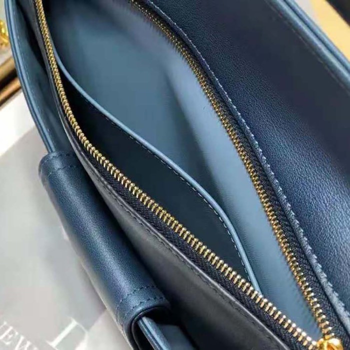 Dior Women Medium Diordouble Bag Lndigo Blue Gradient Calfskin