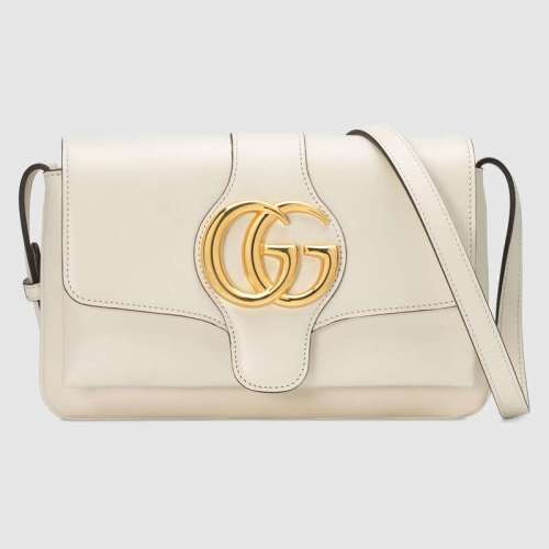 Gucci GG Women Arli Small Shoulder Bag in Leather with Double G Hardware