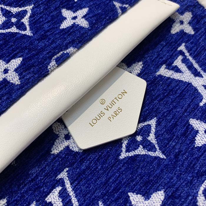 Louis Vuitton LV Unisex Palm Springs Mini Backpack Blue Monogram Velvet Jacquard