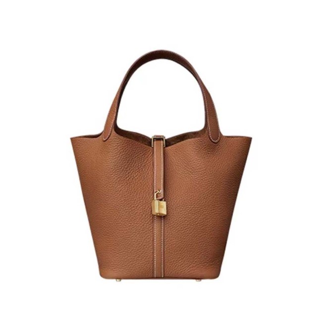 Hermes Women Picotin Lock 22cm in Cowhide leather-Brown