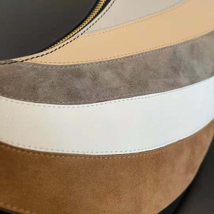 Fendi Women Fendigraphy Small Leather Bag with Beige and Brown Inlay