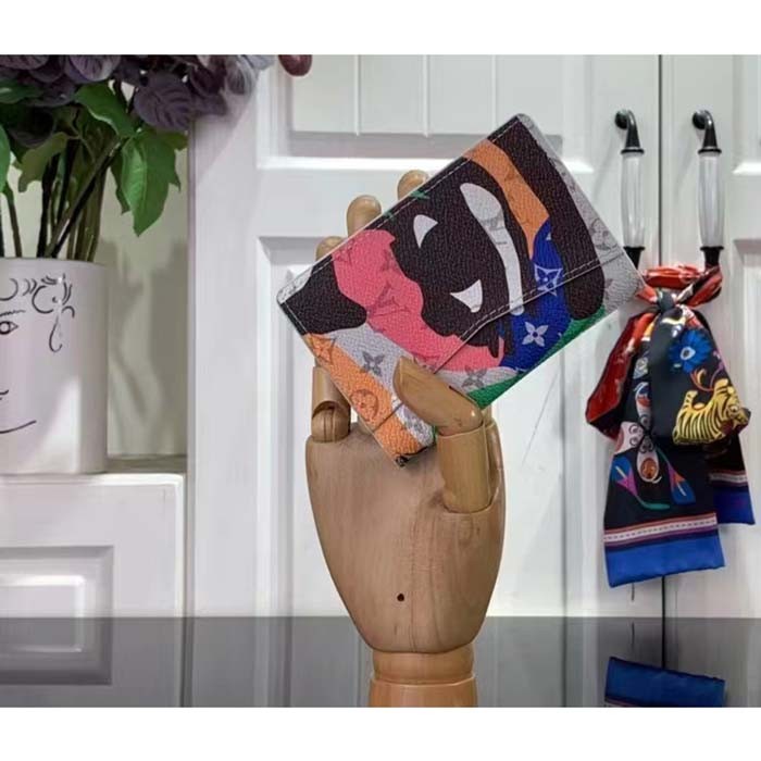 Louis Vuitton LV Unisex Pocket Organizer Multicolor Monogram Coated Canvas Cowhide Leather