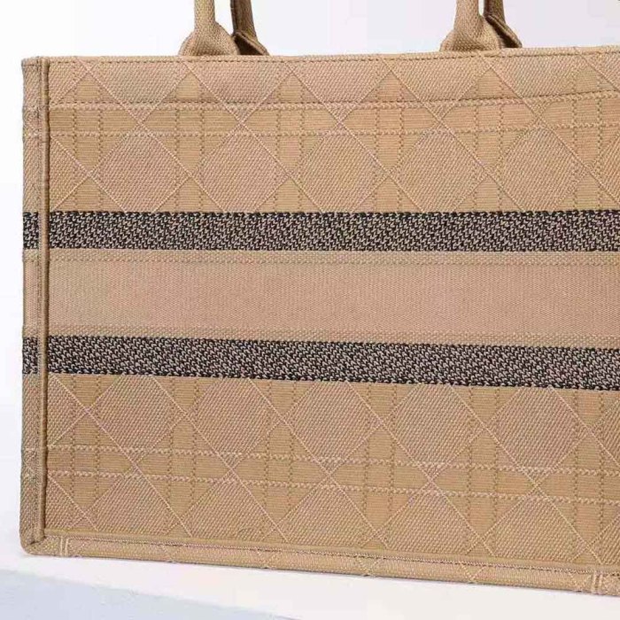 Dior Women Medium Dior Book Tote Natural Cannage Raffia