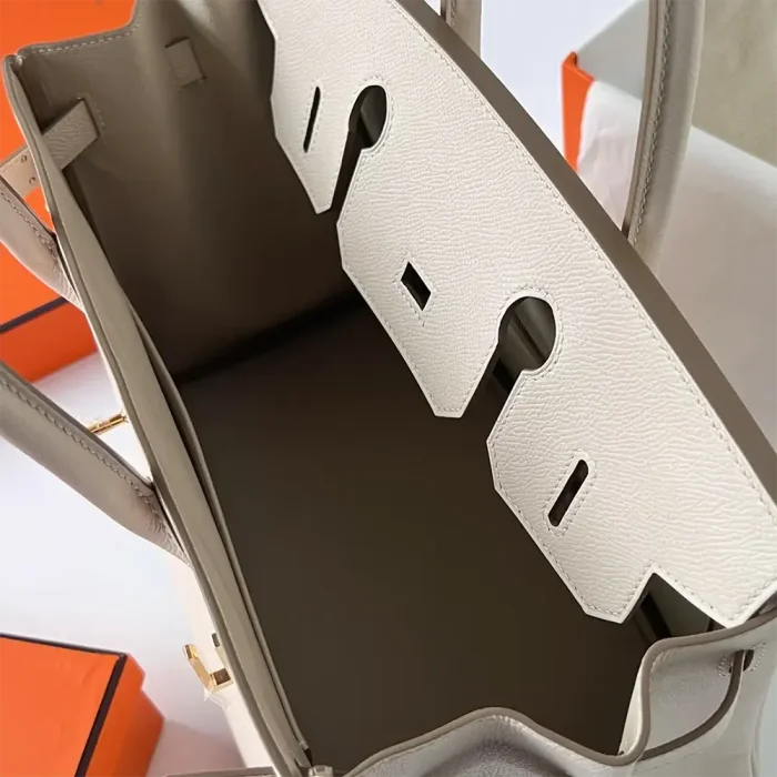 Hermes Birkin 30 Bag in Epsom Leather with Gold Hardware-White/Gold