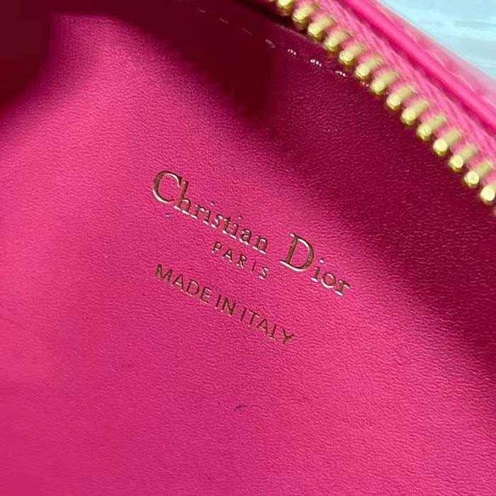 Dior Women CD Signature Oval Camera Bag Rani Pink Calfskin Embossed