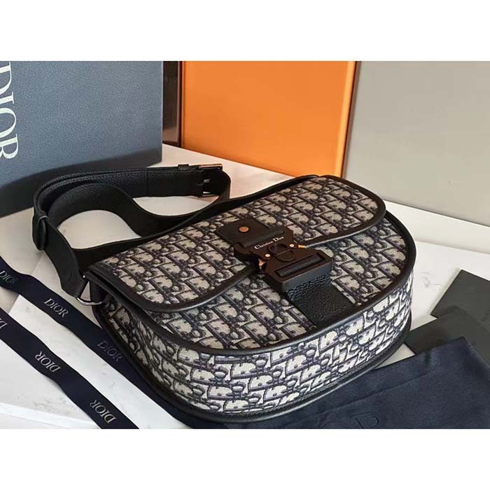 Dior Unisex CD Gallop Bag Strap Beige Black Dior Oblique Jacquard