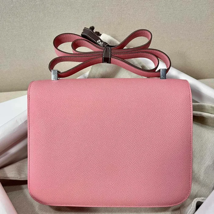 Hermes Women Constance 24 Bag Epsom Leather-Pink/Silver