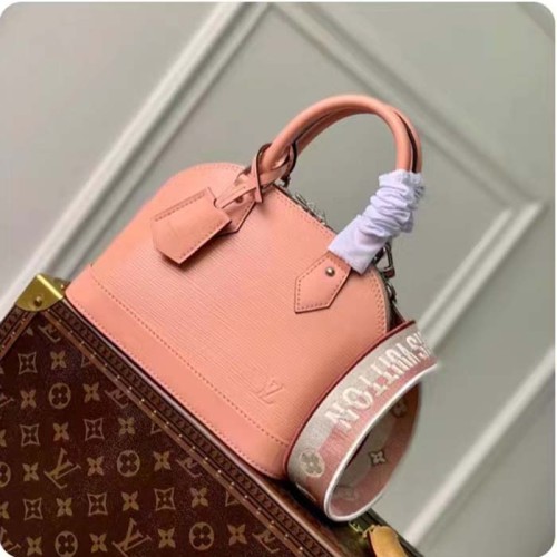 Louis Vuitton LV Women Alma BB Handbag Rose Trianon Pink Epi Grained Cowhide Leather