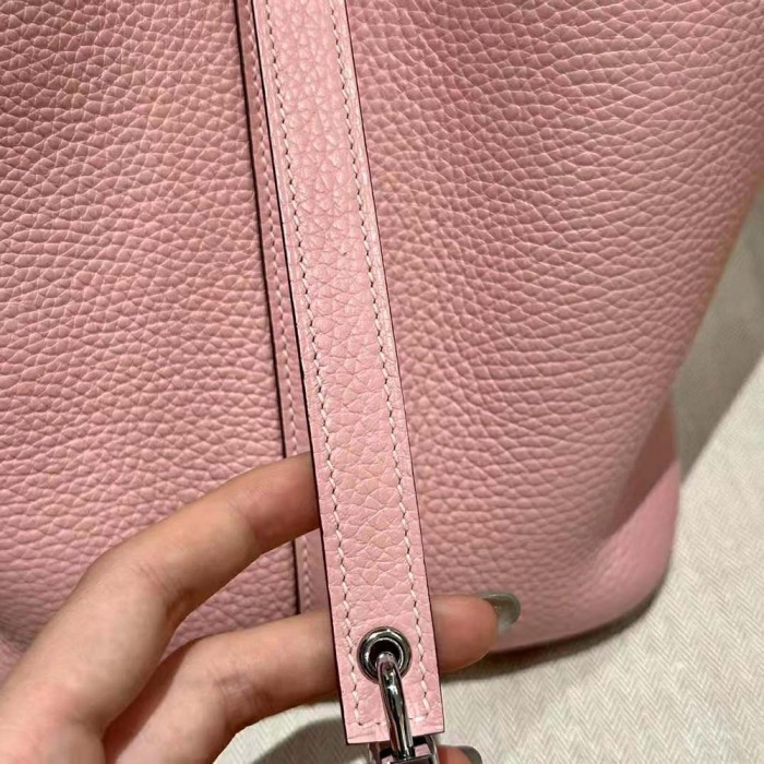 Hermes Women Picotin Lock 22cm in Cowhide leather-Pink