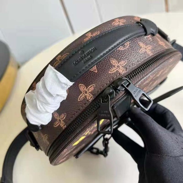 Louis Vuitton LV Unisex Wheel Box Brown Monogram Coated Canvas Cowhide Leather