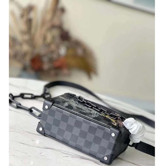 Louis Vuitton LV Unisex Mini Soft Trunk Damier Graphite Coated Canvas