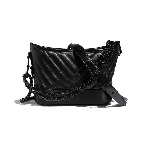 Chanel Women Chanel's Gabrielle Small Hobo Bag in Aged and Smooth Calfskin