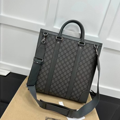 Gucci GG Unisex Ophidia Medium Tote Bag Grey Black GG Supreme Canvas