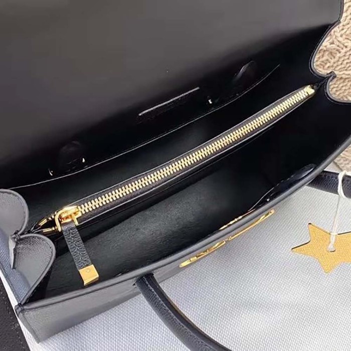 Dior Women Large ST Honore Tote Black Grained Calfskin