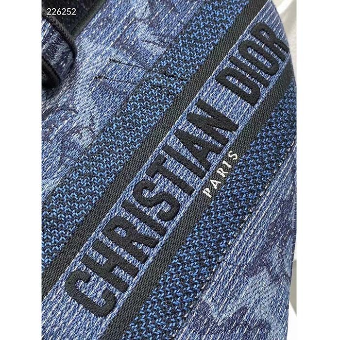Dior Women CD Saddle Bag Denim Blue Albero Della Vita Embroidery